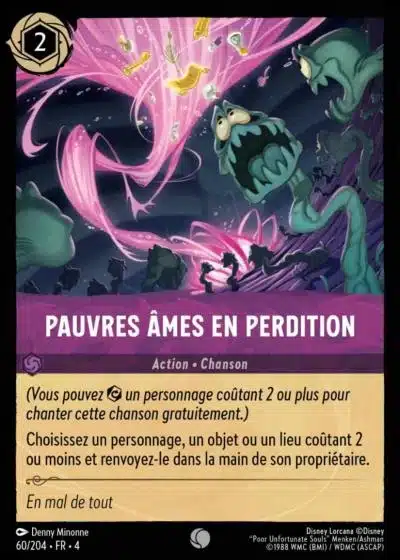 PAUVRES ÂMES EN PERDITION 60 204 carte Lorcana Chapitre 4 Le Retour D