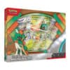 Coffret Archéduc ex. Cette boîte contient différents items pokemon. Des cartes brillantes des créatures pokémon très appréciés par les fans de la série comme Archéduc dans leur forme ex. On retrouve aussi brindibou. Il y a également des boosters du tcg pokémon du bloc écatale et violet et du bloc épée et bouclier. Sur le coffret est écrit :" Pokémon cartes à jouer et à collectionner" et "coffret archéduc ex".