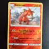 Camérupt (reverse) 14/111. Carte du TCG Pokémon issue de la série Invasion Carmin du bloc Soleil et Lune (SL04, SL: Invasion Carmin), parue le 04/11/2017. Carte Pokémon de Niveau 1 de type Feu, évolution de Chamallot. Rare. Illustrateur: Anesaki Dynamic. L'illustration représente une créature orange semblable à un chameau vu de face, dans un paysage montagneux.
