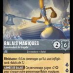 BALAIS MAGIQUES Commandant de brigade 186/204. Carte du jeu de cartes à collectionner Disney Lorcana issue du Chapitre 4 Le Retour d'Ursula (URR), paru le 31/05/2024. Carte Personnage, Acier. Super Rare. Illustrateur: Otto Paredes. L'illustration représente un balais humanoïde portant une hallebarde et entouré d'une multitude de personnages semblables/