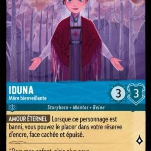 IDUNA Mère bienveillante 147/204. Carte du jeu de cartes à collectionner Disney Lorcana issue du Chapitre 4 Le Retour D'Ursula (URR), paru le 31/05/2024. Carte Personnage, Saphir. Peu commune. Illustrateur: Jake Murphy.