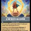 IL ME RESTE UN ESPOIR 197/204. Carte du jeu de cartes à collectionner Disney Lorcana issue du Chapitre 4 Le Retour D'Ursula (URR), paru le 31/05/2024. Carte Action chanson, Acier. Rare. Illustrateur: Alice Pissoni. L'illustration représente le personnage Hercule debout sur une ruine avec le bras gauche levé tenant un flambeau qui produit un cercle de flammes magiques autour de lui. Il tient une créature étrange de la taille d'un chiot au creux de son bras droit avec une attitude très protectrice.