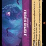 LE REPAIRE D'URSULA L'oeil du cyclone 68/204. Carte du jeu de cartes à collectionner Disney Lorcana issue du Chapitre 4 Le Retour D'Ursula (URR), paru le 31/05/2024. Carte Lieu, Améthyste. Rare. Illustrateur: Eri Welli / Sam Burley. L'illustration représente une caverne sous-marine baignée d'une lumière violette et inquiétante.