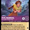 PEPA MADRIGAL Fait la pluie et le beau temps 53/204. Carte du jeu de cartes à collectionner Disney Lorcana issue du Chapitre 4 Le Retour D'Ursula (URR), paru le 31/05/2024. Carte Personnage, Améthyste. Rare. Illustrateur: Samanta Erdini. L'illustration représente un jeune fille rousse vêtue d'une robe cheminant les bras croisés et l'air renfrogné dans un paysage vallonné et une météo plus que maussade digne de la Normandie avec une tornade et des éclair, qui symbolisent son humeur.