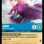 ANNA Bravant la tempête 137/204 (FOIL) - Carte du jeu de cartes à collectionner Disney Lorcana issue du Chapitre 4 Le Retour D'Ursula (URR), paru le 31/05/2024. Carte Personnage, Saphir. Commune, HOLO. Illustrateur: Maria Dresden. L'illustration représente une jeune femme rousse de type caucasien bravant une tempête de neige, habillée d'une cape violette.