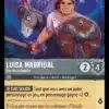 LUISA MADRIGAL Roc de la famille 184/204 - Carte du jeu de cartes à collectionner Disney Lorcana issue du Chapitre 4 Le Retour D'Ursula (URR), paru le 31/05/2024. Carte Personnage, Acier. Commune. Illustrateur: Samanta Erdini. L'illustration représente une jeune-femme hispanique armée d'une épée et d'un bouclier qui semble s'interposer pour protéger un âne.