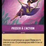 PASSER A L'ACTION 62/204 - Carte du jeu de cartes à collectionner Disney Lorcana issue du Chapitre 4 Le Retour D'Ursula (URR), paru le 31/05/2024. Carte Action, Améthyste. Commune. Illustrateur: Wouter Bruneel. L'illustration représente une jeune femme brune hispanique assisse sur un liane . Elle porte une robe violette a l'air intrépide.