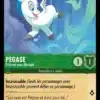 PEGASE Présent pour Hercule 84/204 - Carte du jeu de cartes à collectionner Disney Lorcana issue du Chapitre 4 Le Retour D'Ursula (URR), paru le 31/05/2024. Carte Personnage, Emeraude. Commune. Illustrateur: Brian Weisz. L'illustration représente un poulain blanc ailé à crête bleue en train de voler.