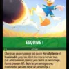 ESQUIVE ! 93/204 (FOIL) - Carte du jeu de cartes à collectionner Disney Lorcana issue du Chapitre 4 Le Retour D'Ursula (URR), paru le 31/05/2024. Carte Action, Emeraude. Commune, HOLO. Illustrateur: Wouter Bruneel. L'illustration représente le personnage Donald, sorte de canard blanc humanoïde habillé d'une veste bleue en train de sauter pour lancer un ballon.
