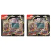Tripack ME02 Pokémon Flammes Fantasmagoriques. Coffret du tcg pokémon jcc contenant 3 boosters de la derière série méga évolution flammes fantasmagoriques du nouveau bloc pokemon novembre 2025. Les paquets de cartes sont roses, verts, violets, oranges, rouges, jaunes, bleus. Ils rappellent ceux de l'extension XY. Les blisters sont à l'effigie de Méga-Pokémon comme ectoplasma. Le pack contient également une carte promotionnelle exclusive à l'effigie du monstre farfuret et dimoret.