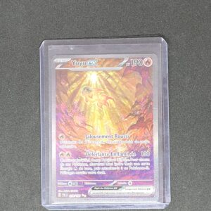 Yuyu ex 259 Pokémon EV02 Évolutions à Paldea. Carte du TCG Pokémon issue du bloc Écarlate et Violet et du set évolutions à paldea parue le 09 juin 2023. Carte Pokémon de type Feu. 259/193. AKIRA EGAWA. L'illustration représente le Pokémon yuyu qui nage avec es rayons de soleil dans l'eau.
