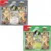 Duopack ME2.5 Pokémon Héros Transcendants Okuba et Erika. Coffret du tcg pokémon jcc contenant 2 boosters de la derière série méga évolution héros transcendants du nouveau bloc pokemon janvier 2026. Les paquets de cartes sont roses, verts, violets, oranges, rouges, jaunes, bleus. Ils rappellent ceux de l'extension XY. Les blisters sont à l'effigie de Méga-Pokémon comme ectoplasma. Le pack contient également une carte Promo Dodoala d'okuba et Saquedeneu d'Erika.