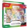 Coffret Premiers Partenaires Pokémon collection illustration Série 1. Image d'un coffret pokémon. Sur la boîte on voit les pokémon starters et il y a écrit Pokémon cartes à jouer et à collectionner. Cette boîte contient 2 boosters de la nouvelle série Héros Transcendants du nouveau bloc Méga Évolution du TCG Pokémon et un bosster premiers partenaires contenant des cartes promos illustration rare.