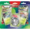 Duopack Rafflesia Pokémon EV06 EV01. Coffret du tcg pokémon jcc contenant 2 boosters des séries EV1 Ecarlate et Violet et EV6 Mascarade Crépusculaire du bloc pokemon Ecarlate et Violet Mars 2026. Les paquets de cartes sont roses, verts, violets, oranges, rouges, jaunes, bleus. Le pack contient également trois cartes Promo cosmo holo de Rafflesia, Ortide et Mystherbe.