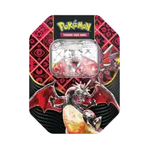 Pokébox Dracaufeu ex de l'extension Pokémon Destinées de Paldéa (EV4.5) en version française, contenant des boosters et une carte promo Shiny.